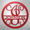 Custom Metal Wall Art - Split Letter Vine Monogram Sign