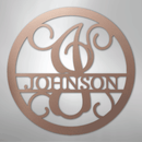Custom Metal Wall Art - Split Letter Vine Monogram Sign