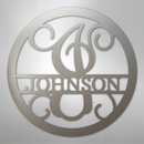 Custom Metal Wall Art - Split Letter Vine Monogram Sign