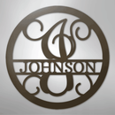 Custom Metal Wall Art - Split Letter Vine Monogram Sign