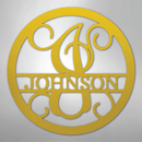 Custom Metal Wall Art - Split Letter Vine Monogram Sign