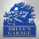 Custom Metal Wall Art - Personalized Demon Motorcycle Sign