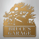 Custom Metal Wall Art - Personalized Demon Motorcycle Sign