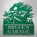 Custom Metal Wall Art - Personalized Demon Motorcycle Sign
