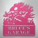 Custom Metal Wall Art - Personalized Demon Motorcycle Sign