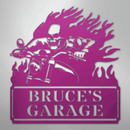 Custom Metal Wall Art - Personalized Demon Motorcycle Sign