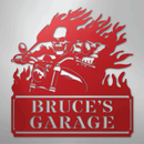 Custom Metal Wall Art - Personalized Demon Motorcycle Sign