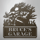 Custom Metal Wall Art - Personalized Demon Motorcycle Sign