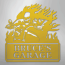 Custom Metal Wall Art - Personalized Demon Motorcycle Sign