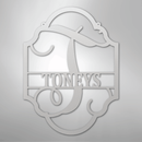 Custom Metal Wall Art - Personalized Split Letter Monogram Sign