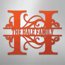 Custom Metal Wall Art - Family Split Letter Monogram Sign