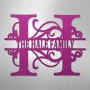Custom Metal Wall Art - Family Split Letter Monogram Sign