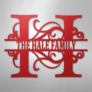 Custom Metal Wall Art - Family Split Letter Monogram Sign