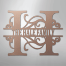 Custom Metal Wall Art - Family Split Letter Monogram Sign
