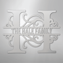 Custom Metal Wall Art - Family Split Letter Monogram Sign