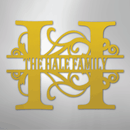 Custom Metal Wall Art - Family Split Letter Monogram Sign
