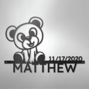 Custom Metal Wall Art - Personalized Teddy Bear Name Sign