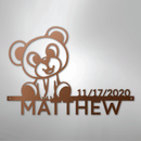 Custom Metal Wall Art - Personalized Teddy Bear Name Sign