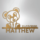 Custom Metal Wall Art - Personalized Teddy Bear Name Sign