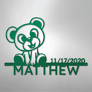 Custom Metal Wall Art - Personalized Teddy Bear Name Sign