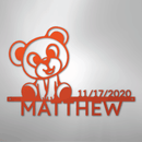 Custom Metal Wall Art - Personalized Teddy Bear Name Sign