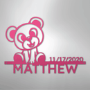 Custom Metal Wall Art - Personalized Teddy Bear Name Sign