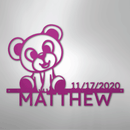 Custom Metal Wall Art - Personalized Teddy Bear Name Sign