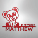 Custom Metal Wall Art - Personalized Teddy Bear Name Sign