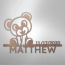 Custom Metal Wall Art - Personalized Teddy Bear Name Sign