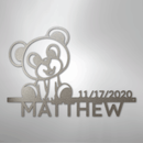 Custom Metal Wall Art - Personalized Teddy Bear Name Sign