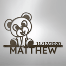Custom Metal Wall Art - Personalized Teddy Bear Name Sign