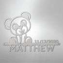 Custom Metal Wall Art - Personalized Teddy Bear Name Sign