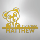 Custom Metal Wall Art - Personalized Teddy Bear Name Sign