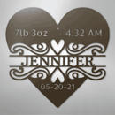 Custom Metal Wall Art - Personalized Newborn Name Sign