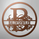 Custom Metal Wall Art - Personalized Split Circle Monogram Sign