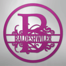 Custom Metal Wall Art - Personalized Split Circle Monogram Sign