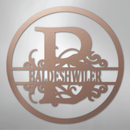 Custom Metal Wall Art - Personalized Split Circle Monogram Sign
