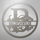 Custom Metal Wall Art - Personalized Split Circle Monogram Sign
