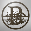Custom Metal Wall Art - Personalized Split Circle Monogram Sign