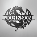 Custom Metal Wall Art - Personalized Celtic Dragon Monogram Sign