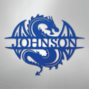 Custom Metal Wall Art - Personalized Celtic Dragon Monogram Sign