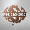Custom Metal Wall Art - Personalized Celtic Dragon Monogram Sign