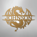 Custom Metal Wall Art - Personalized Celtic Dragon Monogram Sign