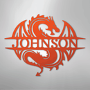Custom Metal Wall Art - Personalized Celtic Dragon Monogram Sign