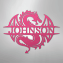 Custom Metal Wall Art - Personalized Celtic Dragon Monogram Sign