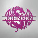 Custom Metal Wall Art - Personalized Celtic Dragon Monogram Sign