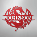 Custom Metal Wall Art - Personalized Celtic Dragon Monogram Sign