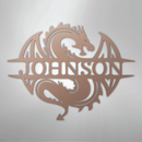 Custom Metal Wall Art - Personalized Celtic Dragon Monogram Sign