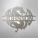 Custom Metal Wall Art - Personalized Celtic Dragon Monogram Sign