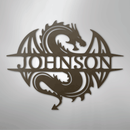 Custom Metal Wall Art - Personalized Celtic Dragon Monogram Sign
